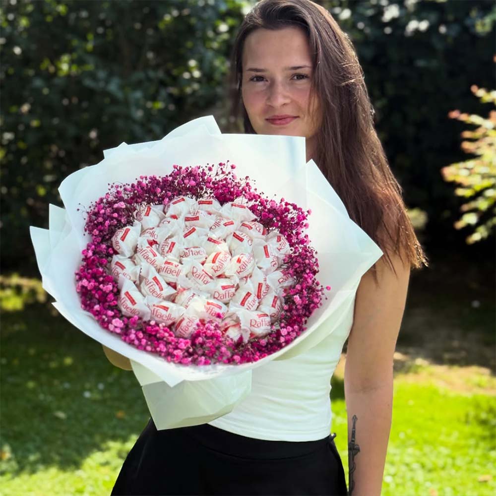 Box Prezentowy z Podziękowaniem Elegancki box z podziękowaniem i czekoladkami Ferrero Rocher oraz Merci