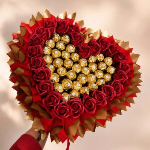 Elegancki box prezentowy na rocznicę z Ferrero Rocher i Raffaello